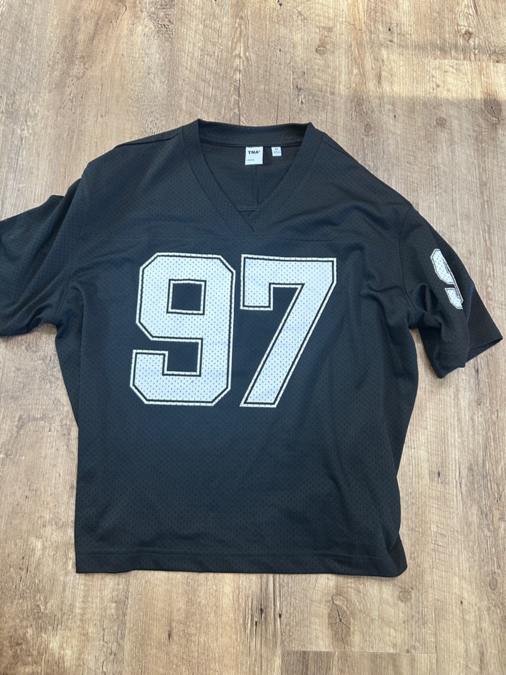 Aritzia TNA Black Mesh Jersey